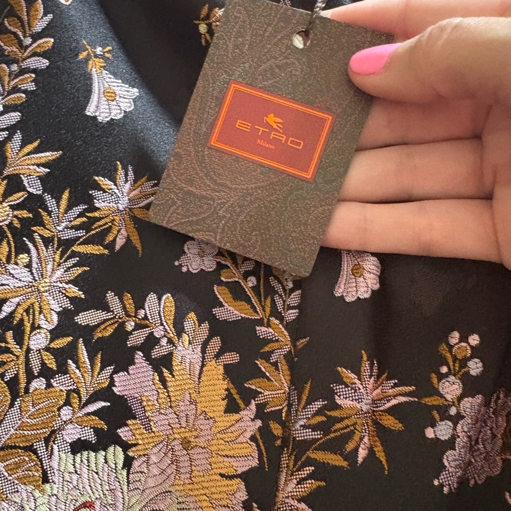 NWT Etro Multicolor Floral Jacquard Blouse - Picture 8 of 9